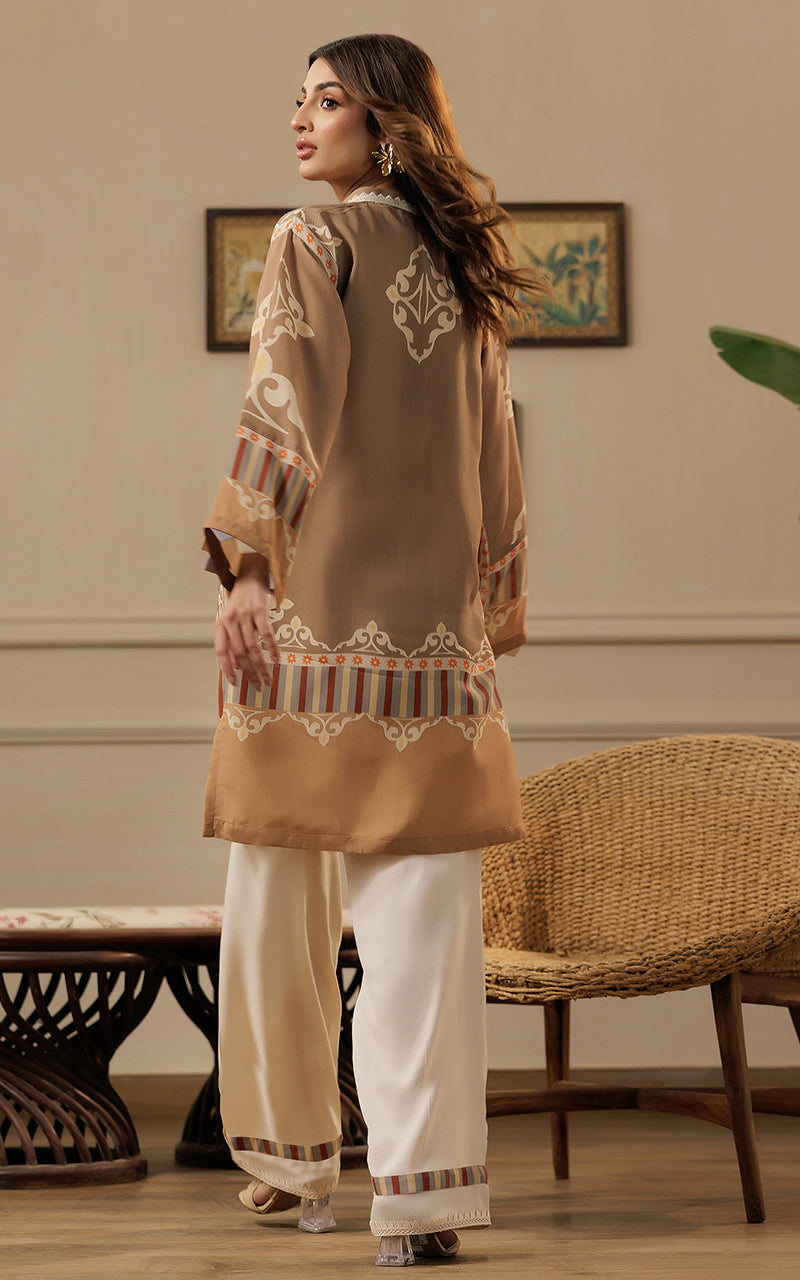 Camel Printed Viscose Silk Salwar Kameez (2-Piece) - Image 2