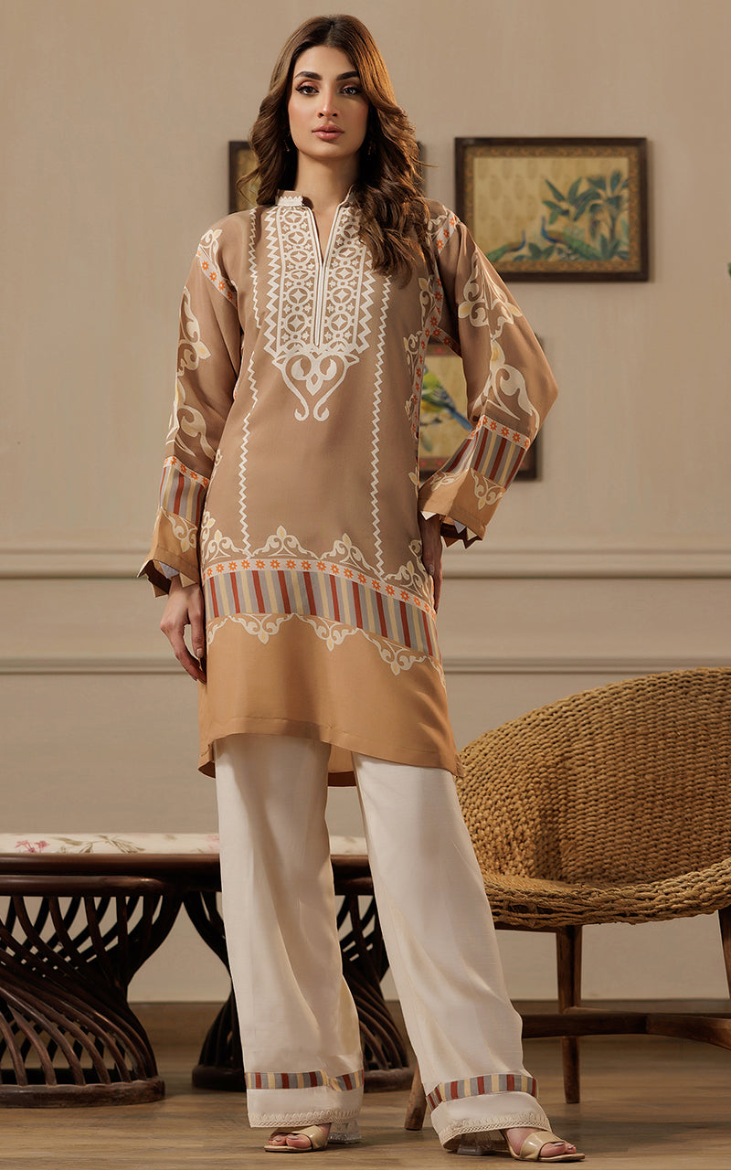 Camel Printed Viscose Silk Salwar Kameez (2-Piece) - Image 3