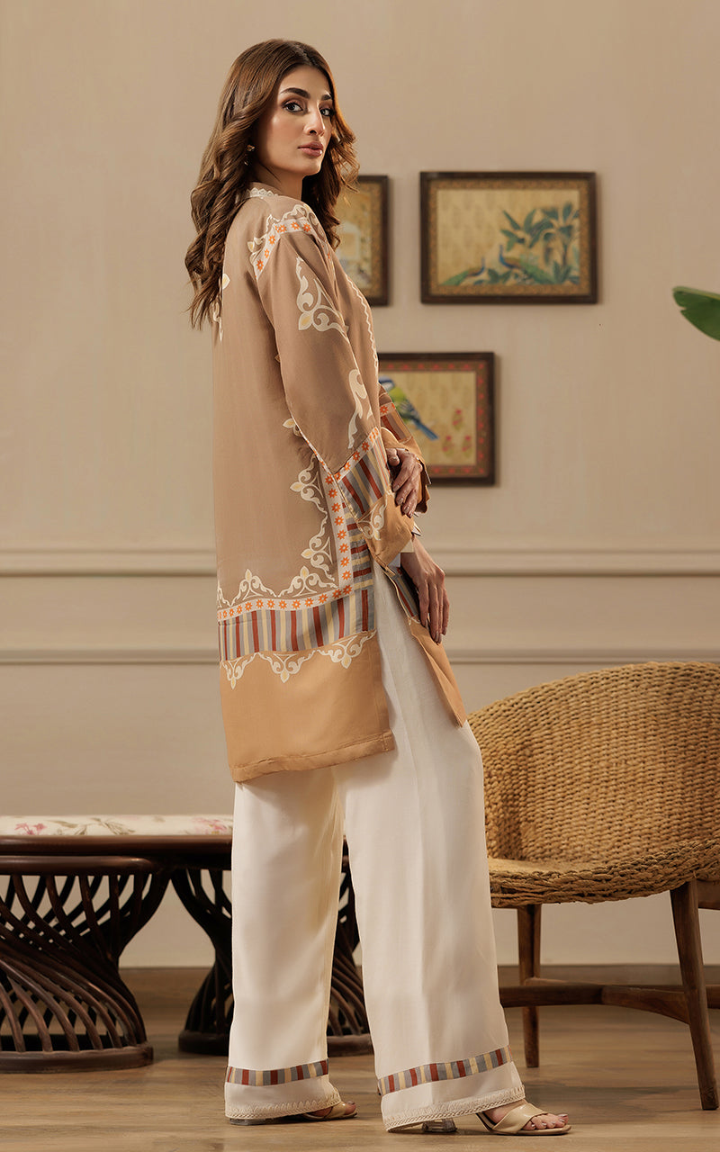 Camel Printed Viscose Silk Salwar Kameez (2-Piece) - Image 4