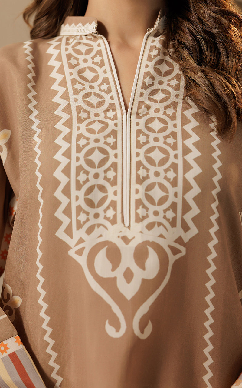 Camel Printed Viscose Silk Salwar Kameez (2-Piece) - Image 6