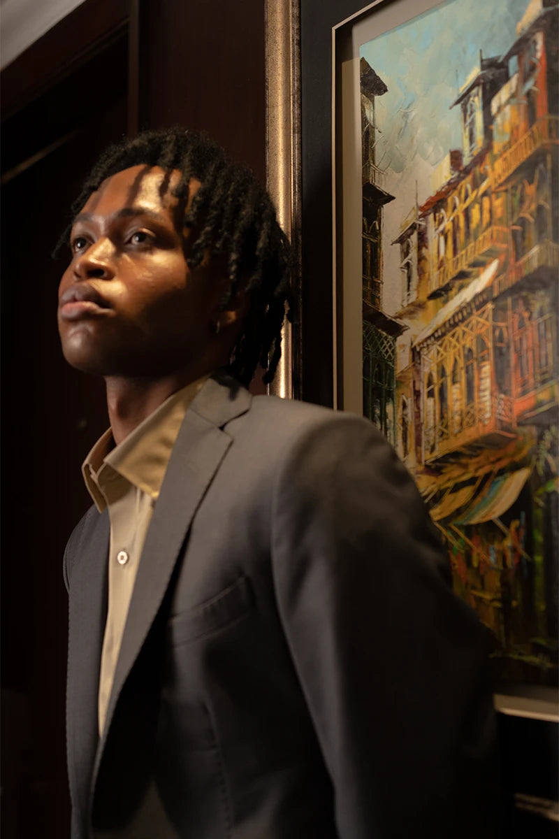 Charcoal Grey Brass-Button Blazer (1-Pc) - Image 3