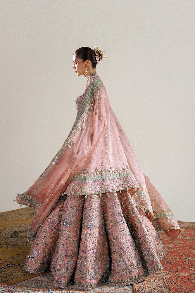 Pakistani Coral Adda Gotta Organza Bridal Lehenga Set (3-Piece) - Image 6