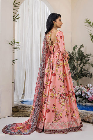 Coral Peach Embellished Digital Print Pishwas (3-Piece) - Image 13