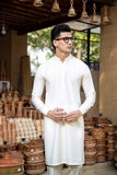 Cream Boski Kurta Trouser Set (2-Piece) - Image 5