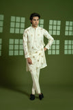 Cream Embroidered Wash-and-Wear Kurta (2-Piece) - Image 5