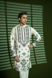 Cream Embroidered Wash-and-Wear Kurta Pajama (2-Piece) - Image 4