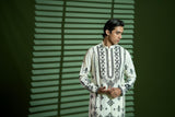 Cream Embroidered Wash-and-Wear Kurta Pajama (2-Piece) - Image 6