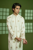 Cream Embroidered Wash-and-Wear Kurta (2-Piece) - Image 2