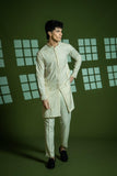 Cream Embroidered Wash & Wear Kurta Set (2-Piece) - Image 8
