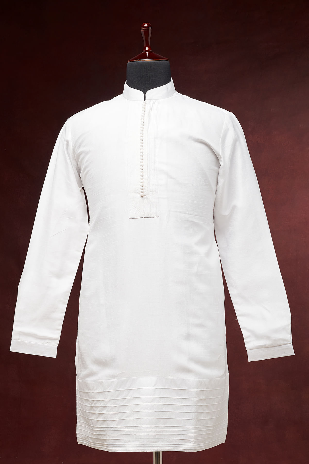 Light Cream Resham Embroidered Raw Silk Prince Coat (2-Piece) - Image 3