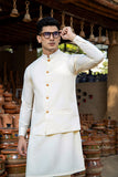 Cream Boski Waistcoat Kurta 3-Piece - Image 3
