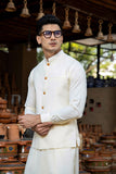Cream Boski Waistcoat Kurta 3-Piece - Image 4