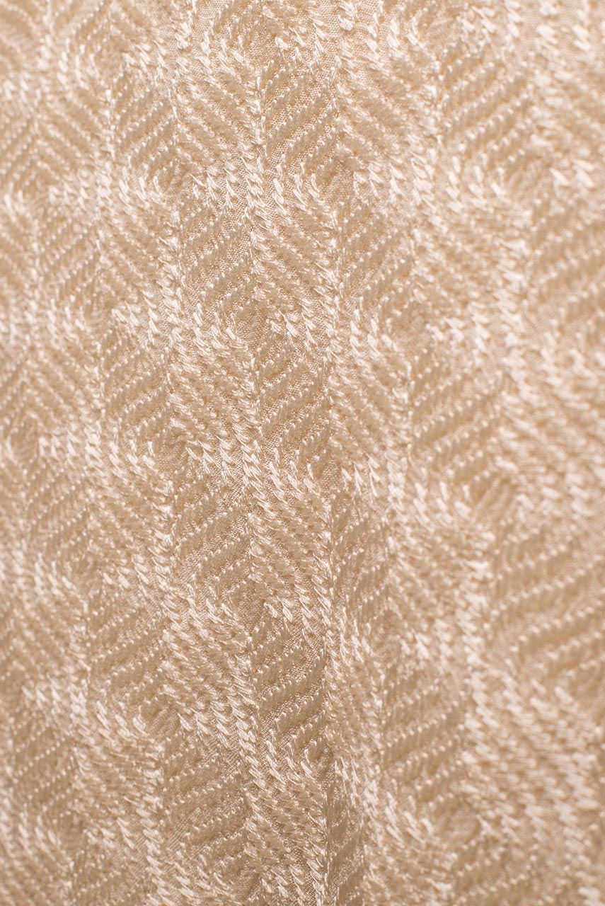 Cream Embroidered Chiffon Kurta with Black Waistcoat (3-Piece) - Image 5