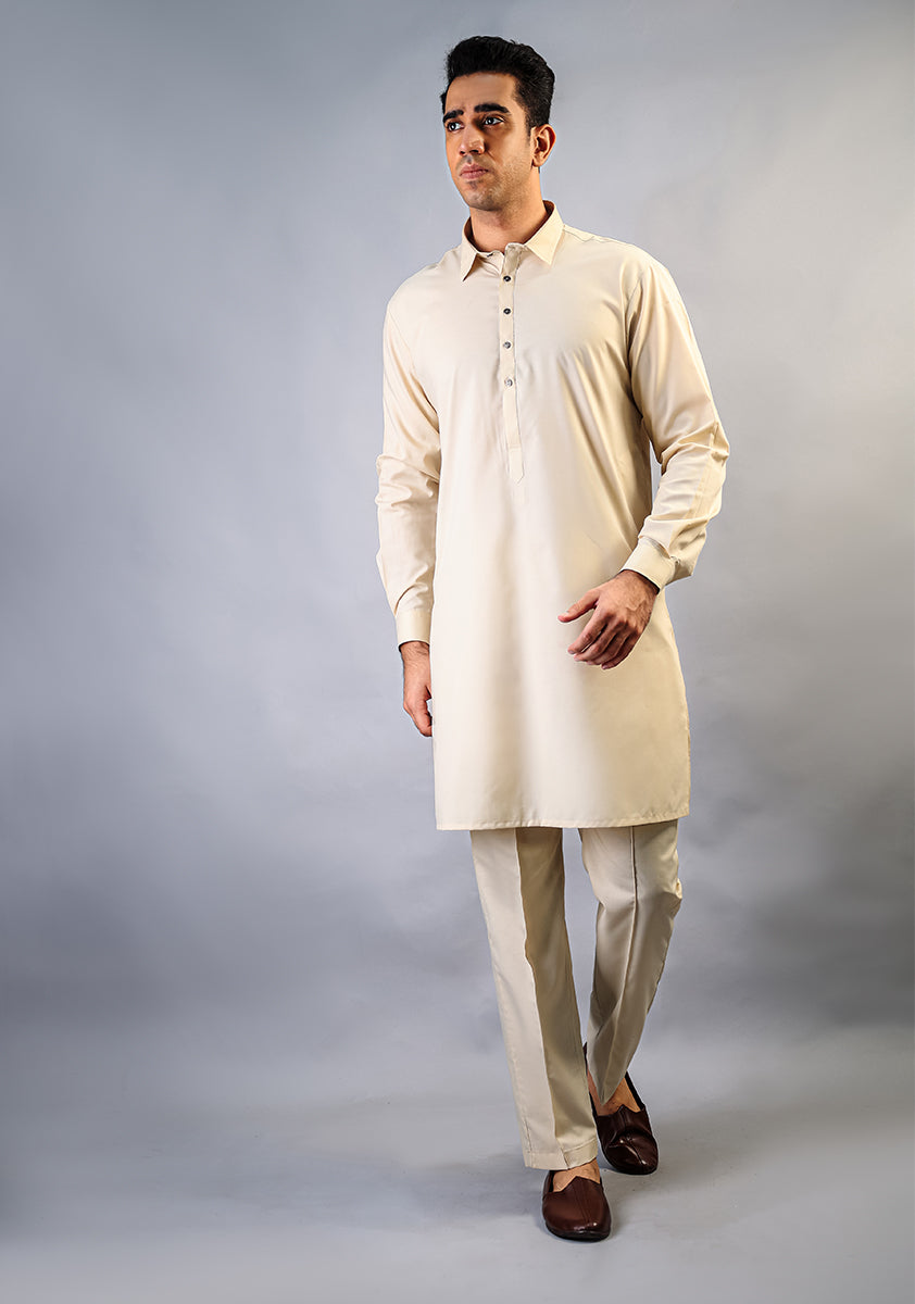 Creme Brulee Poly Viscose Kurta Pajama (2-Piece) - Image 1