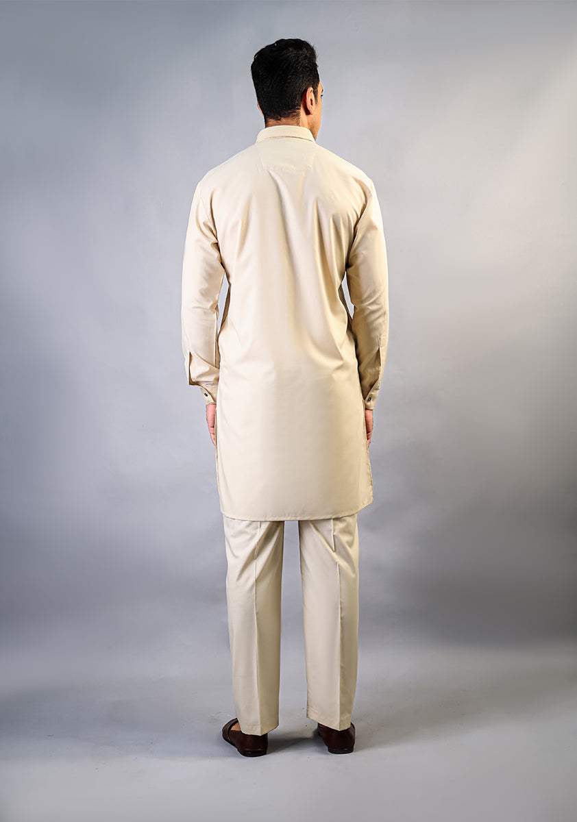 Creme Brulee Poly Viscose Kurta Pajama (2-Piece) - Image 3
