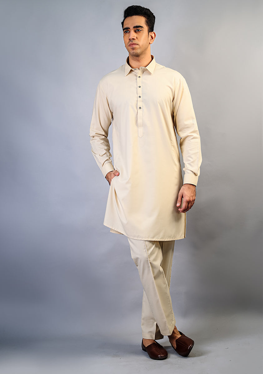 Creme Brulee Poly Viscose Kurta Pajama (2-Piece) - Image 4