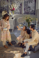 Buttercream Self-Embroidered Cotton Kurta (2-Piece) - Image 5