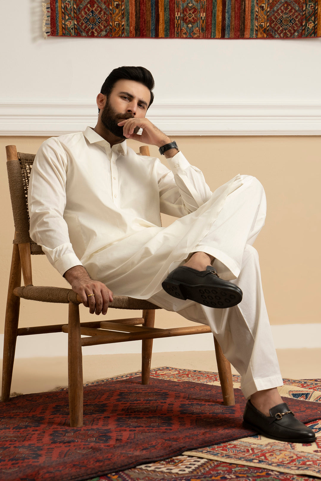 Cream Cotton Shalwar Kameez (2-Piece) - Image 11