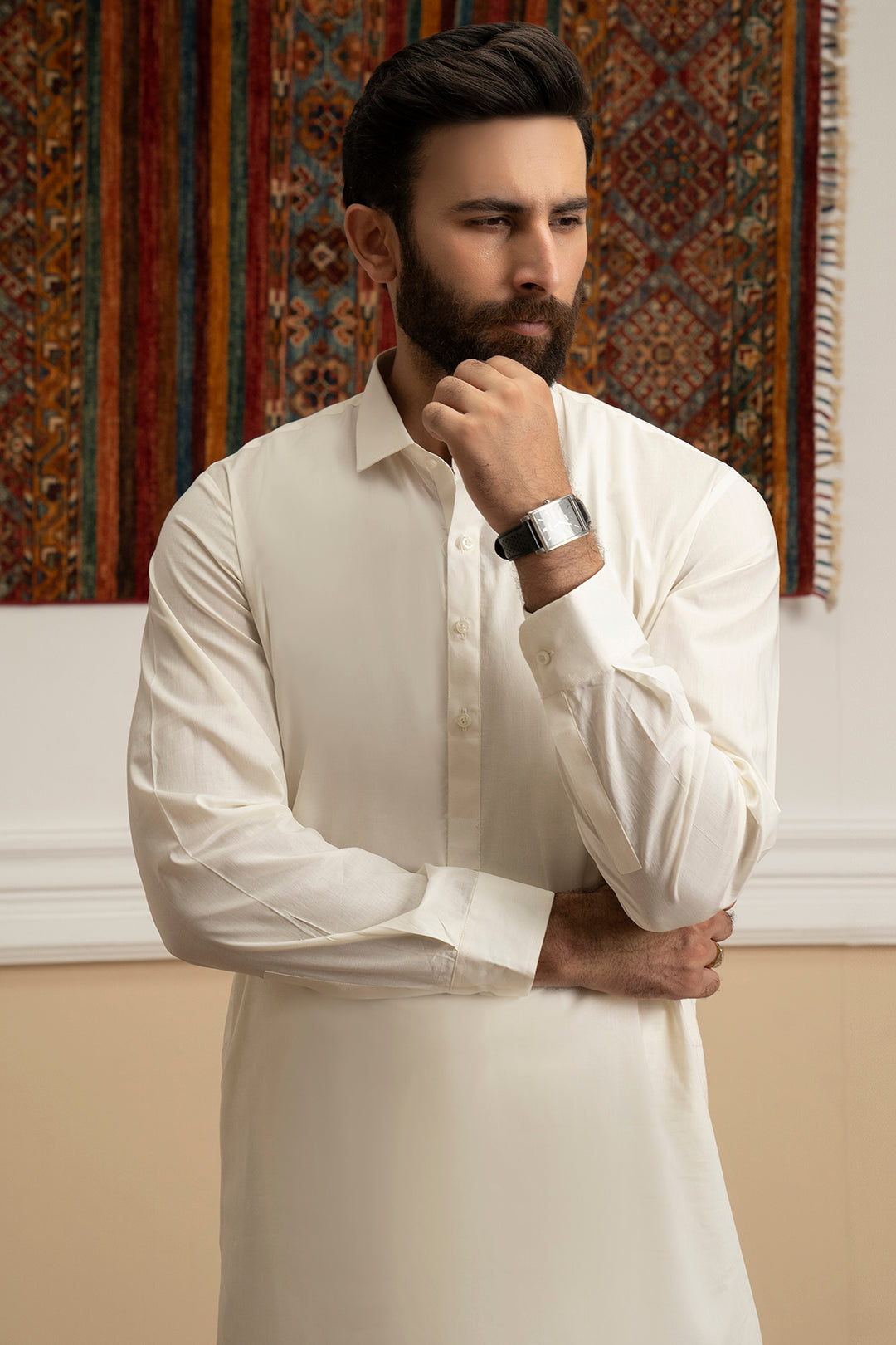 Cream Cotton Shalwar Kameez (2-Piece) - Image 12