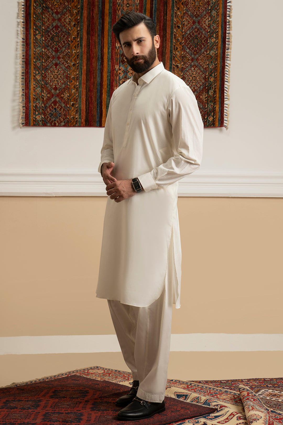Cream Cotton Shalwar Kameez (2-Piece) - Image 4