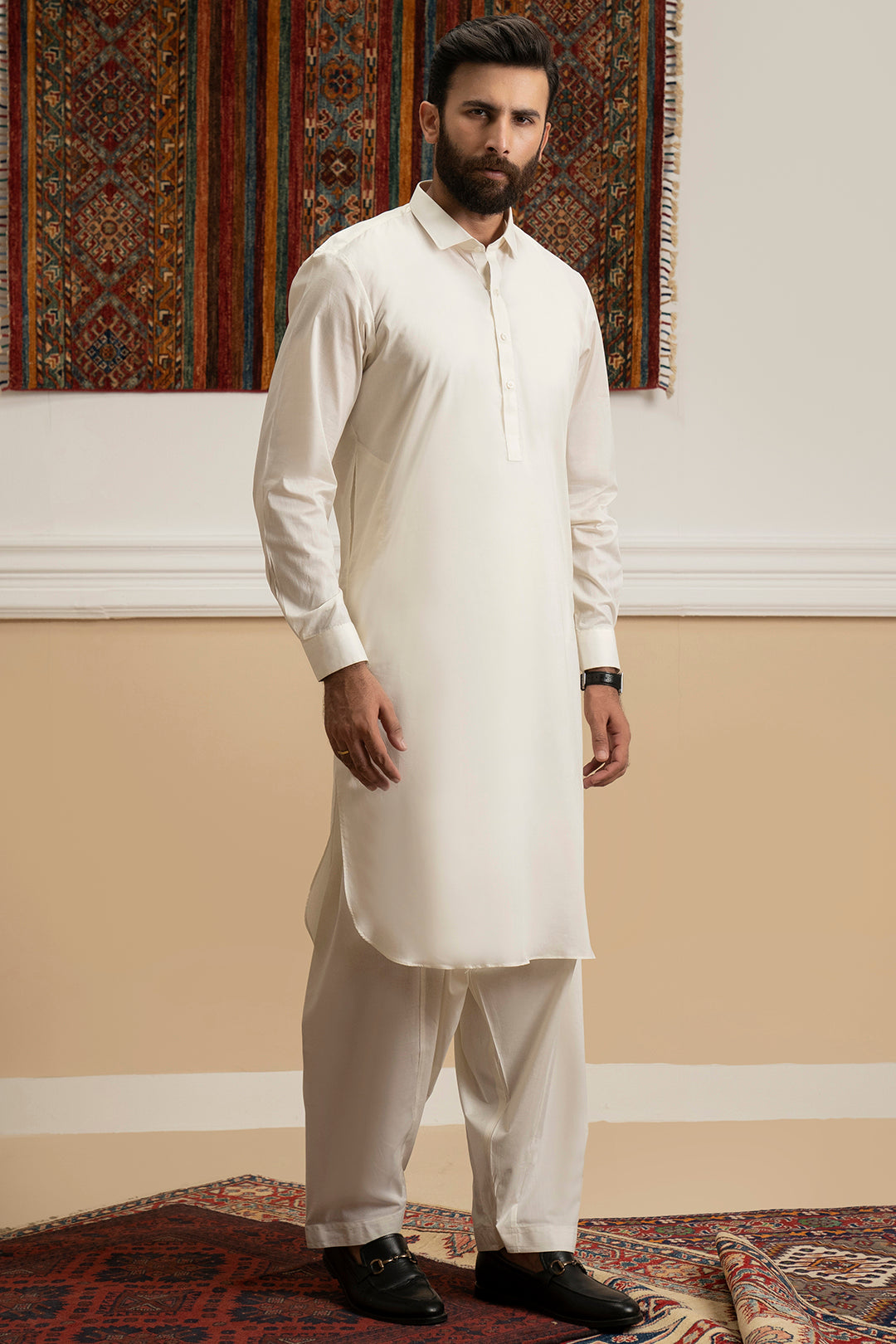 Cream Cotton Shalwar Kameez (2-Piece) - Image 5