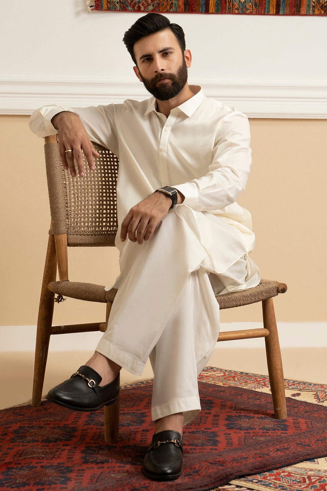 Cream Cotton Shalwar Kameez (2-Piece) - Image 6