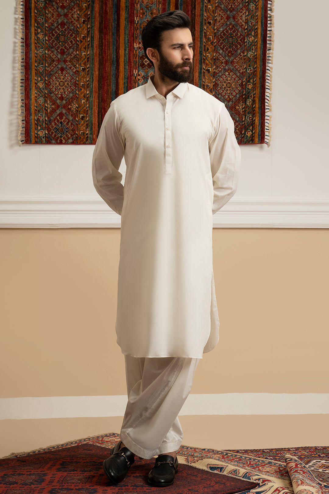 Cream Cotton Shalwar Kameez (2-Piece) - Image 7