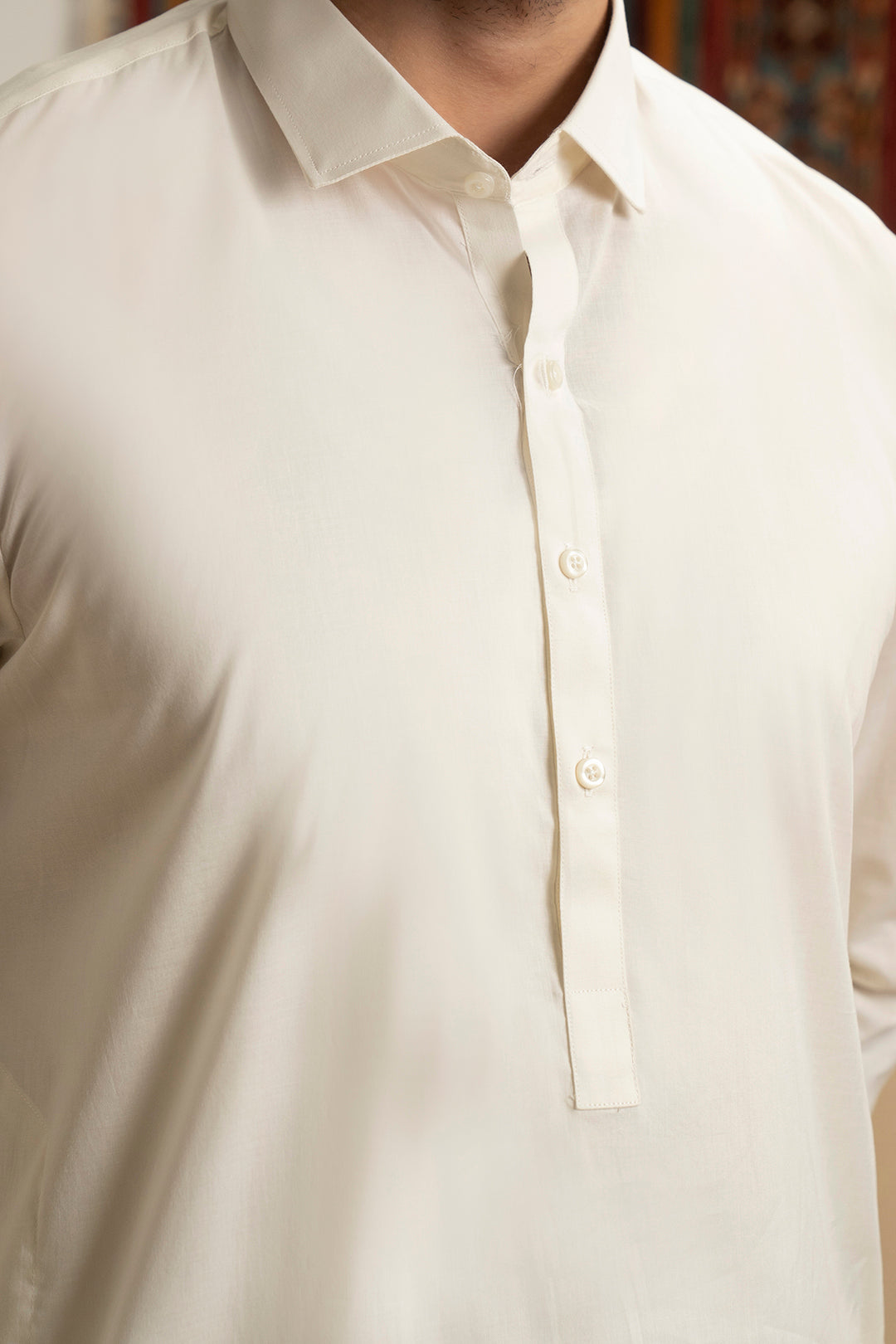 Cream Cotton Shalwar Kameez (2-Piece) - Image 9