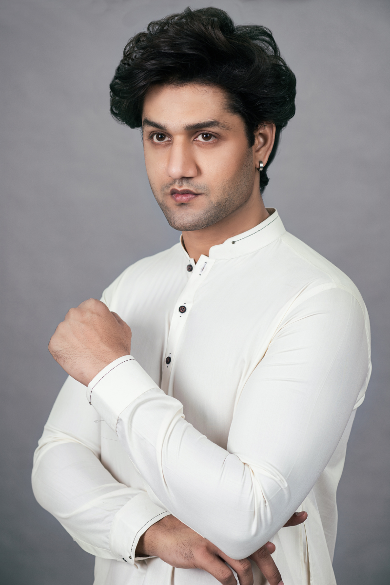 Cream Shiny Cotton Shalwar Kameez (2-Piece) - Image 2