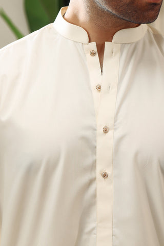 Cream Wash & Wear Shalwar Kameez (2-Piece) - Image 3