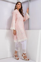 Pakistani Strawberry Cream Hand-Embroidered Cotton Salwar Kameez (3-Piece) - Image 3
