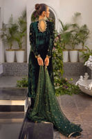 Deep Emerald Zardozi Velvet Angharka (3-Piece) - Image 5