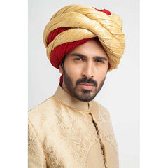 Champagne Gold Brocade Achkan Sherwani (3-Piece) - Image 5