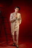 Light Copper Embroidered Silk Achkan Sherwani (3-Piece) - Image 4
