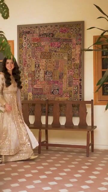 Pakistani Gold Embroidered Chiffon Anarkali Dress (2-Piece) - Image 12