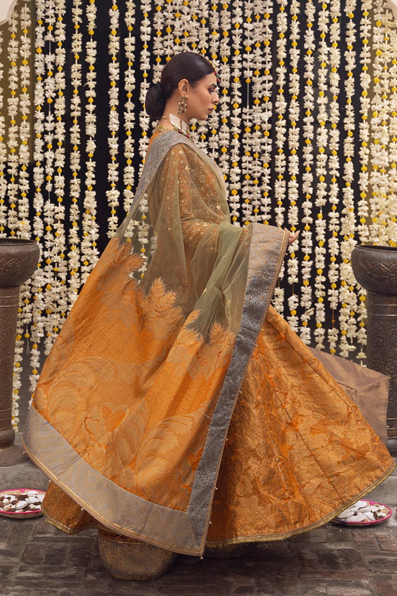 Amber Zardozi Jacquard Angrakha Anarkali (3-Piece) - Image 4