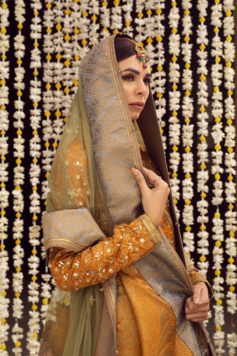 Amber Zardozi Jacquard Angrakha Anarkali (3-Piece) - Image 6