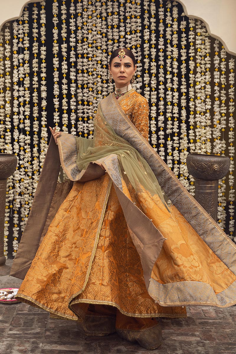 Amber Zardozi Jacquard Angrakha Anarkali (3-Piece) - Image 7