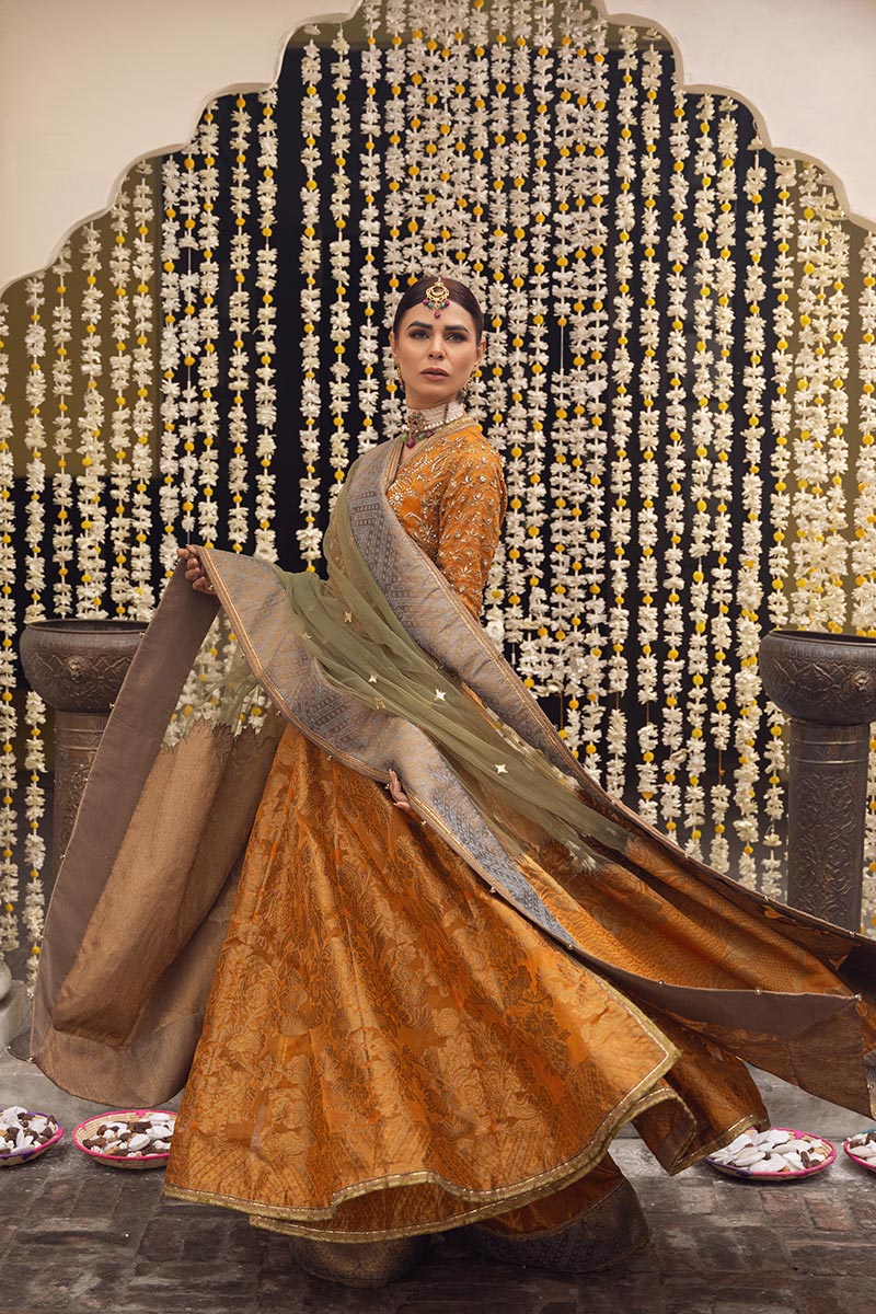 Amber Zardozi Jacquard Angrakha Anarkali (3-Piece) - Image 8