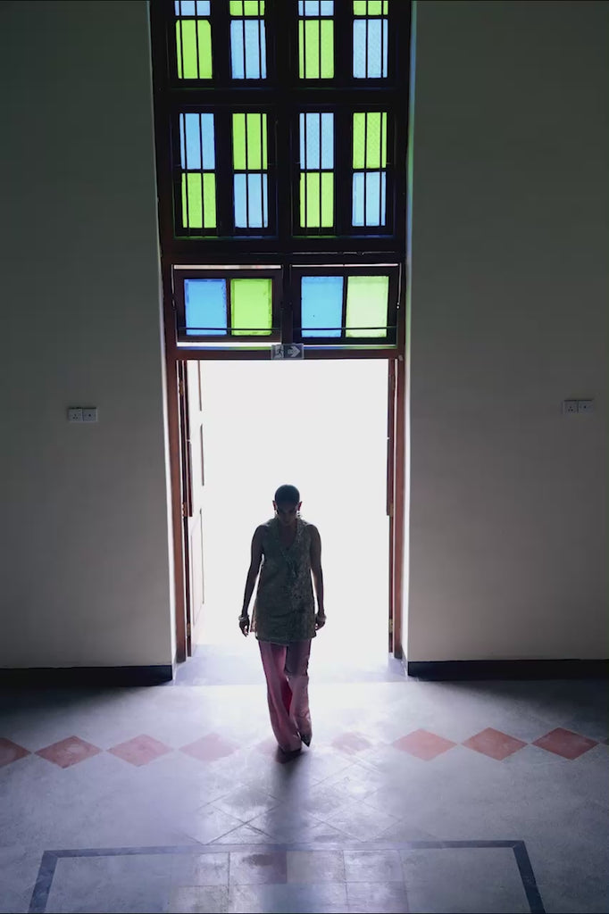 Dull Gold Zardozi Meysuri Angrakha Jacket (2-Piece) - Image 2