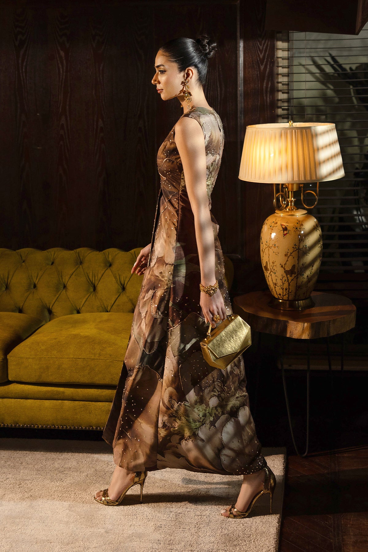 Bronze Adda Work Satin-Blend Cape Dress (2-Piece) - Image 18