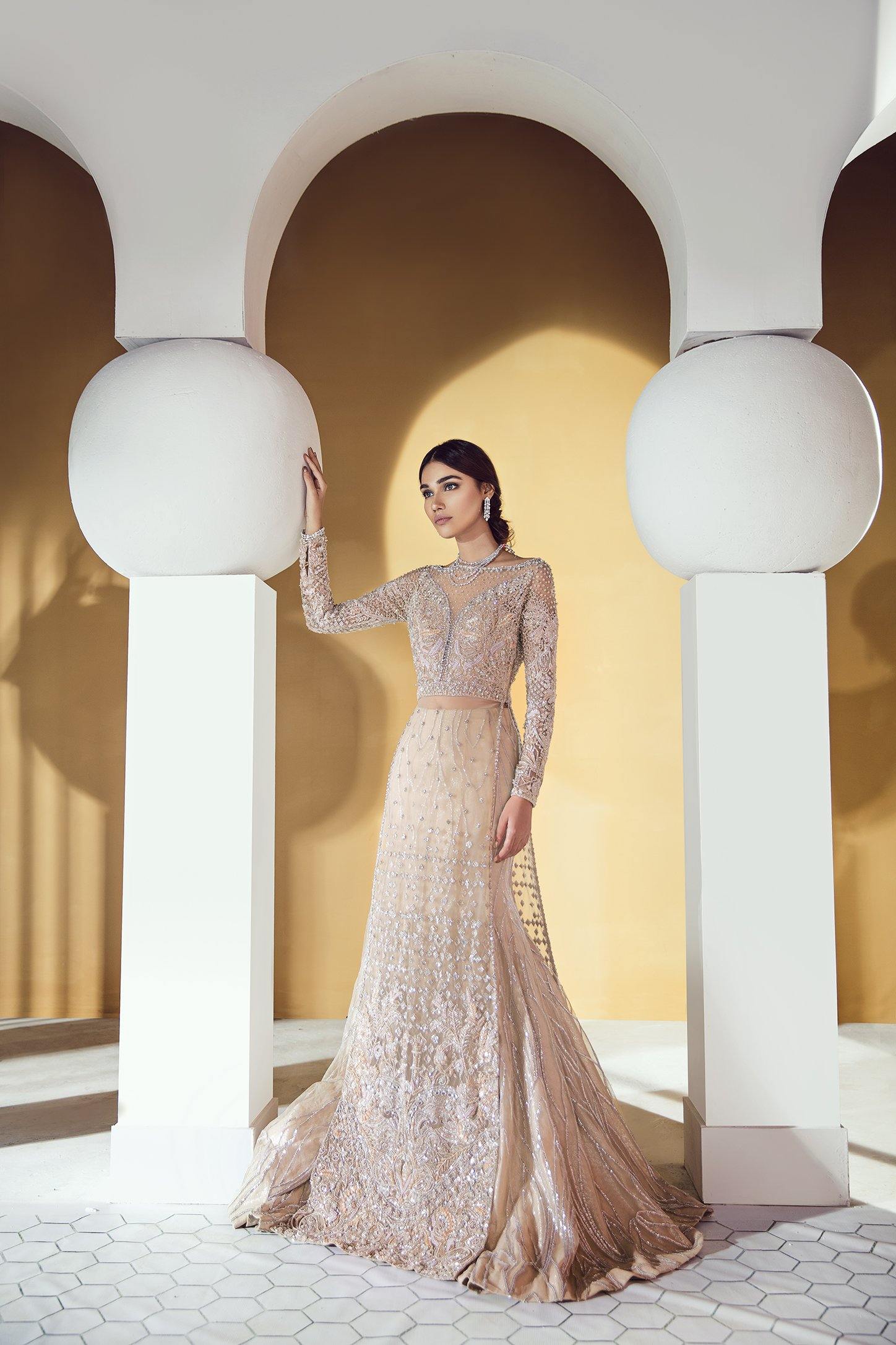 Champagne Handworked Net Co-ord Set (2-Piece) - Image 2