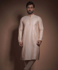 Rose Gold Chikankari Premium Fabric Kurta (2-Piece) - Image 2