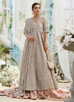 Rose Gold Embroidered Asli Tissue Kalli Daar Gharara (3-Piece) - Image 1