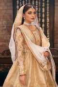 Pakistani Gold Zardozi Jamawar Gharara Set (3-Piece) - Image 2