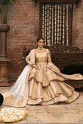 Pakistani Gold Zardozi Jamawar Gharara Set (3-Piece) - Image 3