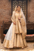 Pakistani Gold Zardozi Jamawar Gharara Set (3-Piece) - Image 6