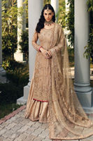 Pakistani Gold Hand Embellished Tissue & Jamawar Gharara (3-Piece) - Image 2