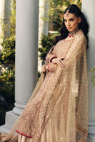 Pakistani Gold Hand Embellished Tissue & Jamawar Gharara (3-Piece) - Image 7