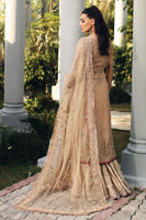 Pakistani Gold Hand Embellished Tissue & Jamawar Gharara (3-Piece) - Image 8